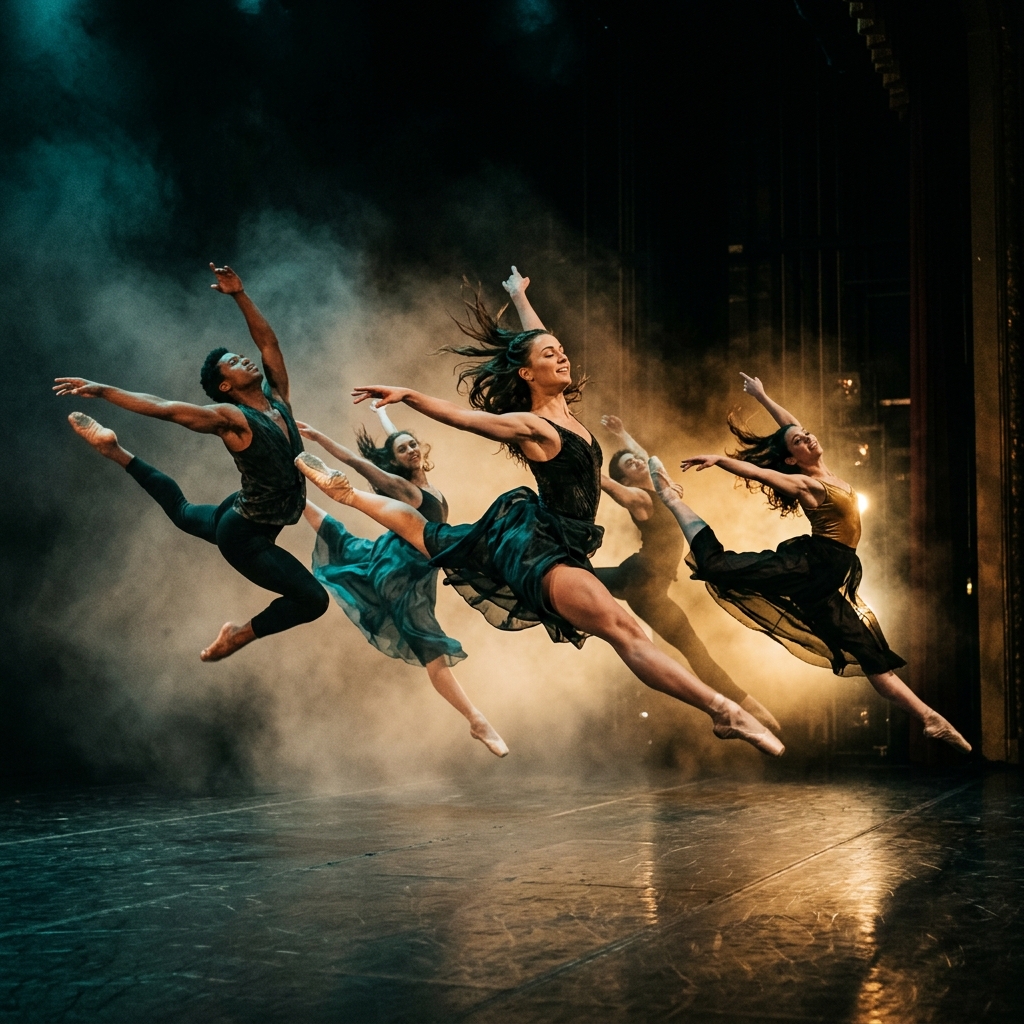 Dancers performing with emotion and passion